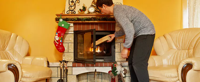 Rusted Metal Fireplace Restoration in Syosset, New York